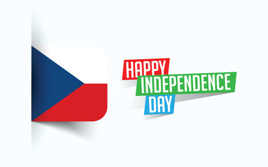 Happy Independence Day of Czechia Vector illustration, national day poster, greeting template design, EPS Source File
