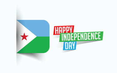 Happy Independence Day of Djibouti Vector illustration, national day poster, greeting template design, EPS Source File
