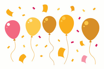 Obraz na płótnie Canvas Birthday Celebration with confetti and balloons