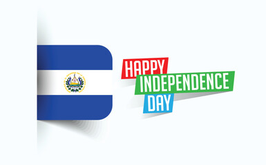 Happy Independence Day of El Salvador Vector illustration, national day poster, greeting template design, EPS Source File