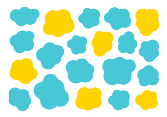 もくもくのゆるい吹き出しフレーム
青黄色