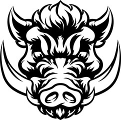 Obraz premium Boar Wild Hog Razorback Warthog Mascot Pig Cartoon