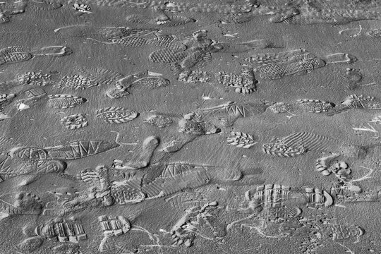 Shoe print on sand