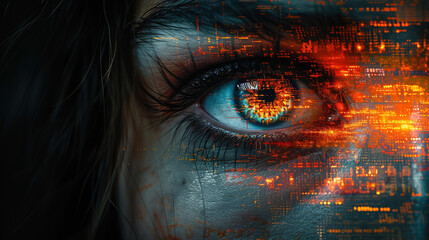Obraz premium Closeup shot of girl eye. Created with Ai