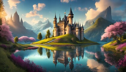 fairy tale castle - obrazy, fototapety, plakaty