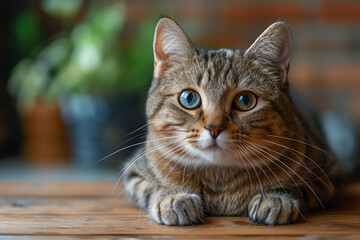 A cat up close on a table veterinary appointment