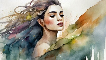 Watercolor illustration depicting the beautiful strength of women.