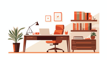 Office ichair con Flat vector isolated on white background