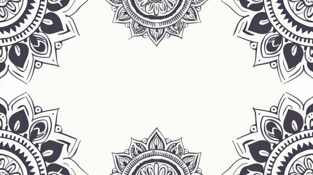 Ethnic ornamental background. Hand drawn Mandala seamless pattern. Arabic, Indian, Turkish and Ottoman culture decoration style. Magic vintage template for greeting cards, prints, cloth, and tattoos.