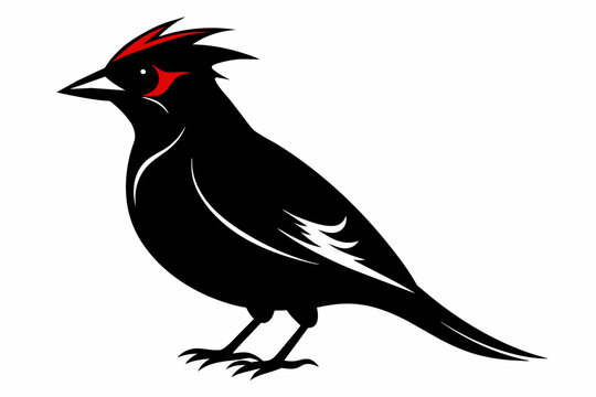 recommend clip art:  Waxwing bird silhouette vector illustration