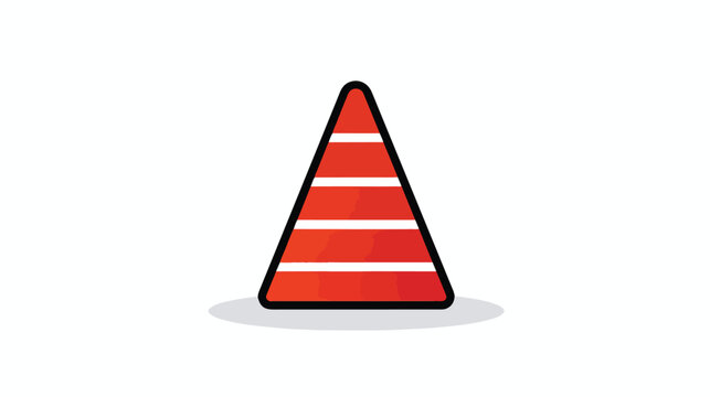 Safety cone line icon design vector template Flat vec