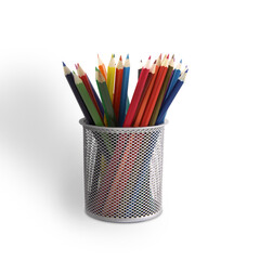 Pencils case box isolated on plain background , fit for your element project.
