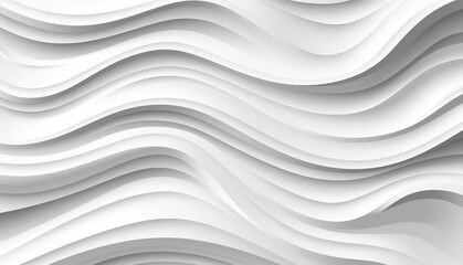 3d Rendering waves shapes on white background