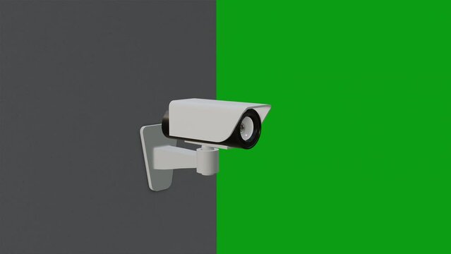 CCTV camera animation on green screen. Full HD. 4K