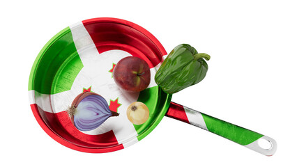 Cooking with Burundian Flavors: Fresh Vegetables on Burundi Flag-Inspired Cookware - 766308133