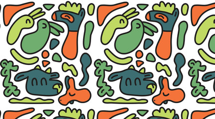 Illustration vectorgraphic pattern of abstract farm animals good for farm social media background, websites, gift cover etc,