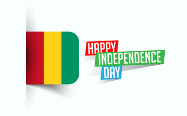 Fototapeta premium Happy Independence Day of Guinea Vector illustration, national day poster, greeting template design, EPS Source File 