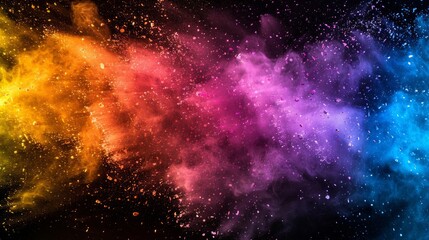 Colorful Cosmic Dust Explosion Abstract