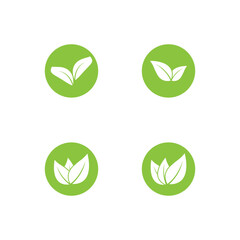 Green leaf logo vector template element symbol design