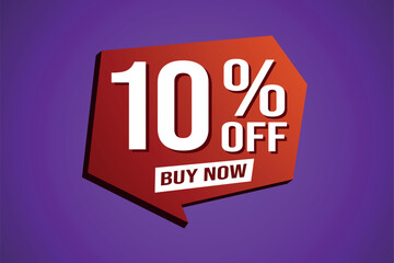10% ten percent off buy now poster banner graphic design icon logo sign symbol social media website coupon

