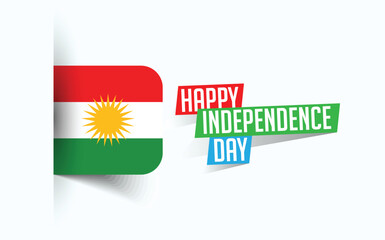 Happy Independence Day of Iraqi Kurdistan Vector illustration, national day poster, greeting template design, EPS Source File
