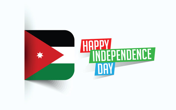 Happy Independence Day of Jordan Vector illustration, national day poster, greeting template design, EPS Source File