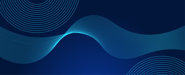 Abstract blue modern background with smooth lines. Dynamic waves. futuristic tech concept. suit for banner, cover, poster, flyer, brochure, web, data, music, sound. vector illustration