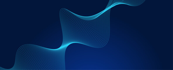 Abstract blue modern background with smooth lines. Dynamic waves. futuristic tech concept. suit for banner, cover, poster, flyer, brochure, web, data, music, sound. vector illustration