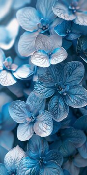 Blue flowers, flowering branches, spring texture, 3d, background image for mobile phone, ios, Android, banner for instagram stories, vertical wallpaper