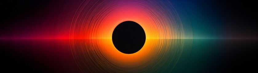 Eclipse casting radiant rainbow hues , no noise - obrazy, fototapety, plakaty