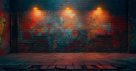 Artistic backdrop illustration graffiti-covered walls background image generated by AI
