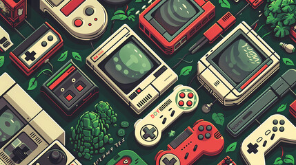 Nostalgic Pattern of Retro Gaming