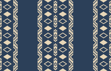 Ethnic abstract ikat art. Aztec ornament print. geometric ethnic pattern seamless  color oriental.  Design for background ,curtain, carpet, wallpaper, clothing, wrapping, Batik, vector illustration. © S_Chanjai246