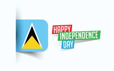Happy Independence Day of Saint Lucia Vector illustration, national day poster, greeting template design, EPS Source File