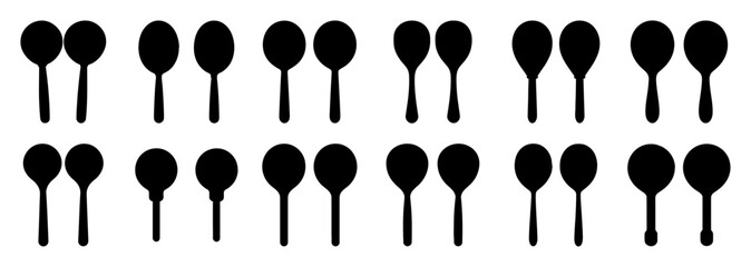 Maracas music silhouette set vector design big pack of illustration and icon