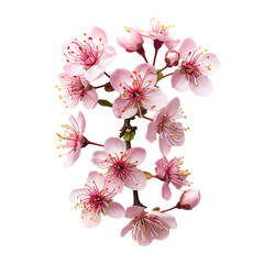 Cherry blossom. Creative composition with sakura spring flowers isolated on white background
