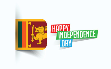 Happy Independence Day of Sri Lanka Vector illustration, national day poster, greeting template design, EPS Source File