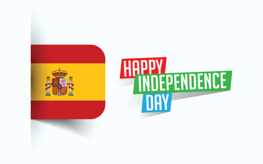 Happy Independence Day of Spain Vector illustration, national day poster, greeting template design, EPS Source File