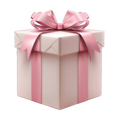 Celebratory Gift Box Isolated with Ribbon and Bow