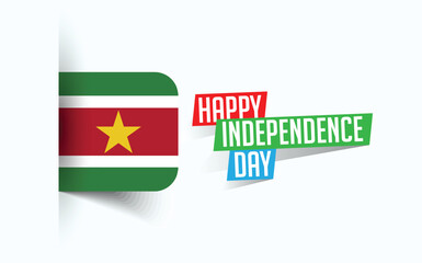 Happy Independence Day of Suriname Vector illustration, national day poster, greeting template design, EPS Source File