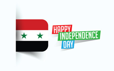 Happy Independence Day of Syria Vector illustration, national day poster, greeting template design, EPS Source File