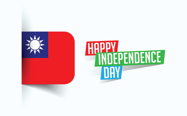 Happy Independence Day of Taiwan Vector illustration, national day poster, greeting template design, EPS Source File