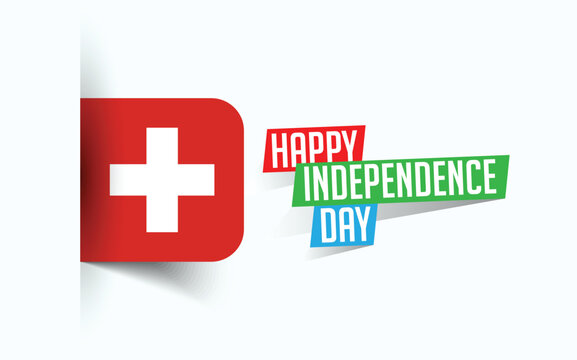 Happy Independence Day of Switzerland Vector illustration, national day poster, greeting template design, EPS Source File