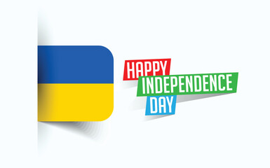 Happy Independence Day of Ukraine Vector illustration, national day poster, greeting template design, EPS Source File