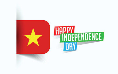 Happy Independence Day of Vietnam Vector illustration, national day poster, greeting template design, EPS Source File
