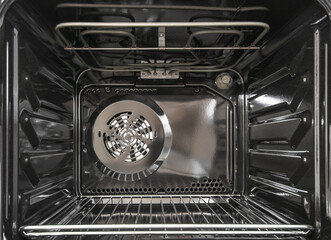 View inside of new electric stove oven