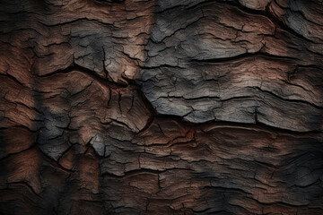 Processed collage of old black tree bark surface texture. Background for banner, backdrop
