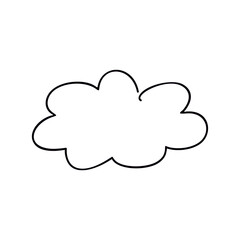 Linear drawing of a doodle-style cloud on a white background.