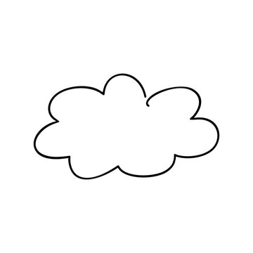 Linear drawing of a doodle-style cloud on a white background.