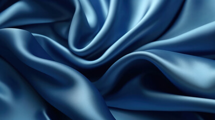 Dark blue silk satin
